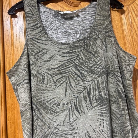 Reitmans Green Palm Print Sleeveless Tank Top Plus Size XXL - Picture 2 of 5